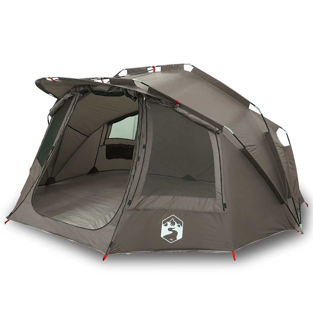 VidaXL tente de pêche 5 personnes imperméable gris