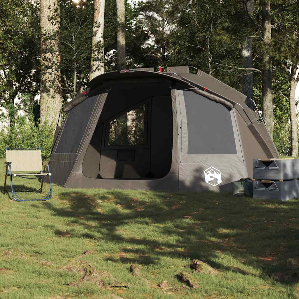 VidaXL tente de pêche 5 personnes imperméable gris