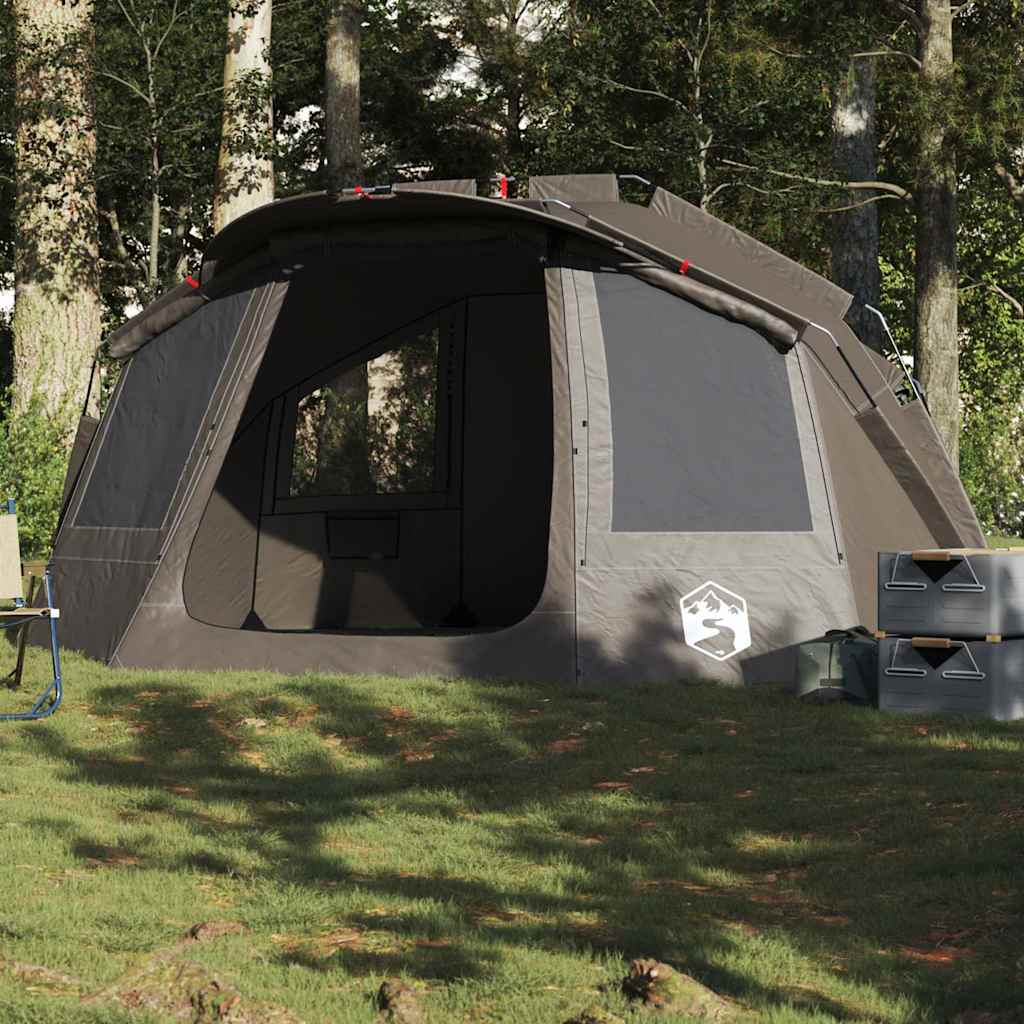 VidaXL tente de pêche 5 personnes imperméable gris
