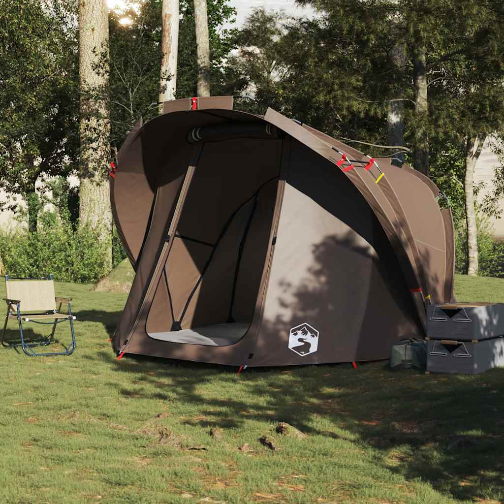 VidaXL tente de pêche 4 personnes imperméable marron
