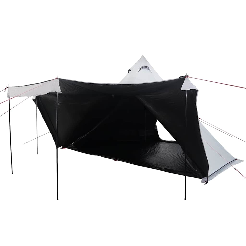 Vidaxl tente tipi 6 personnes imperméable tissu occultant blanc