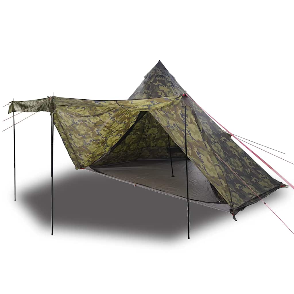 Tente tipi Vidaxl 6 personnes camouflage imperméable