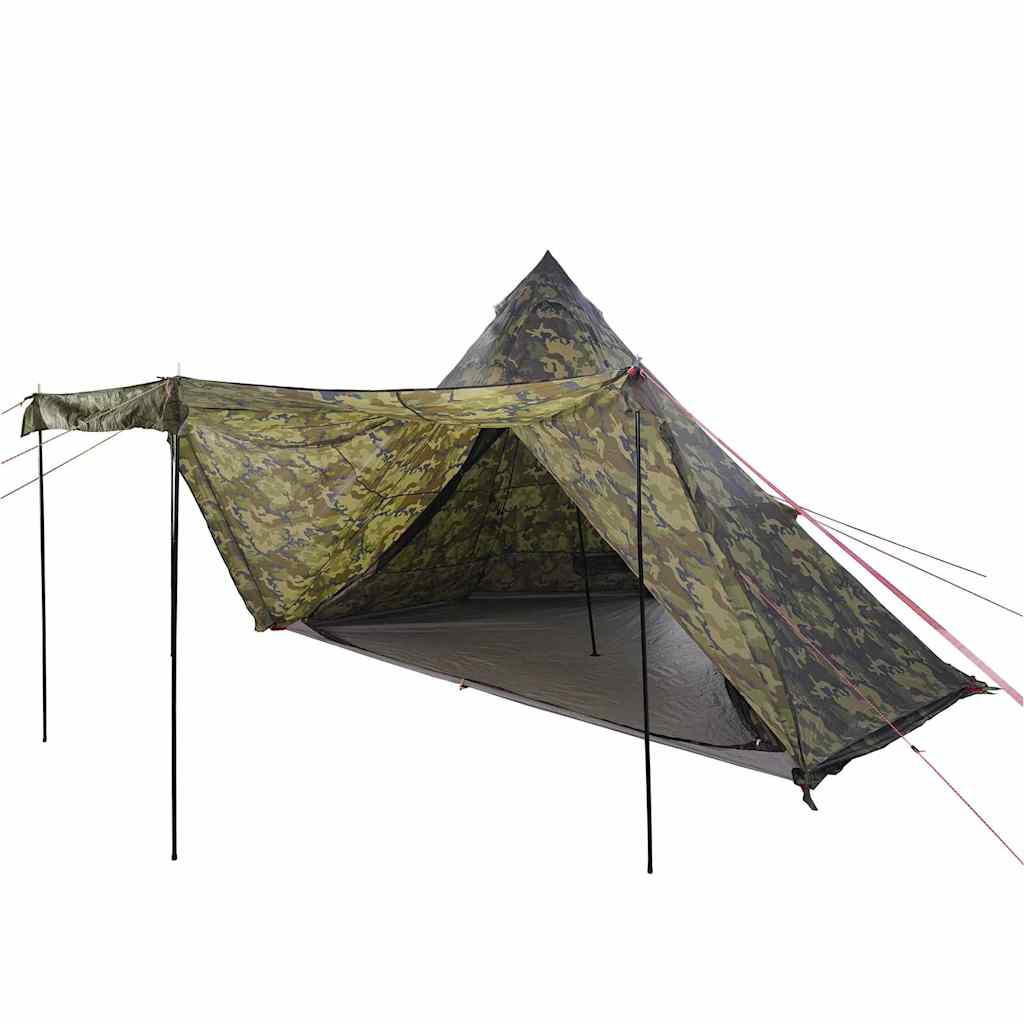 Tente tipi Vidaxl 6 personnes camouflage imperméable