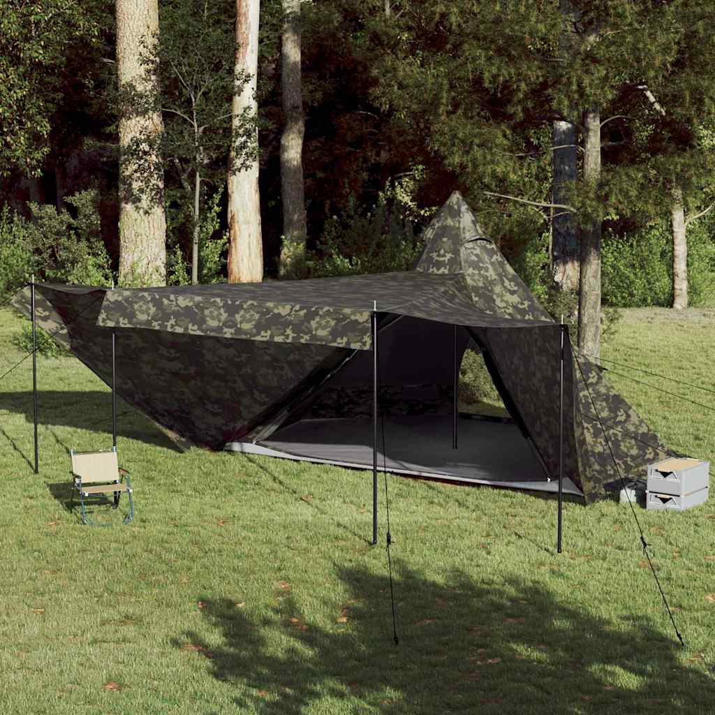 Tente tipi Vidaxl 6 personnes camouflage imperméable