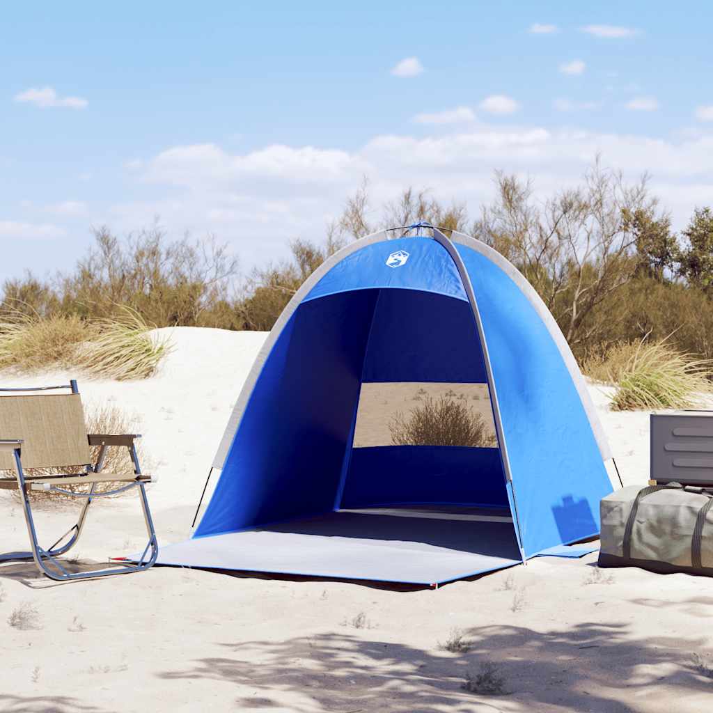 VidaXL tente de plage 3 personnes imperméable bleu azur