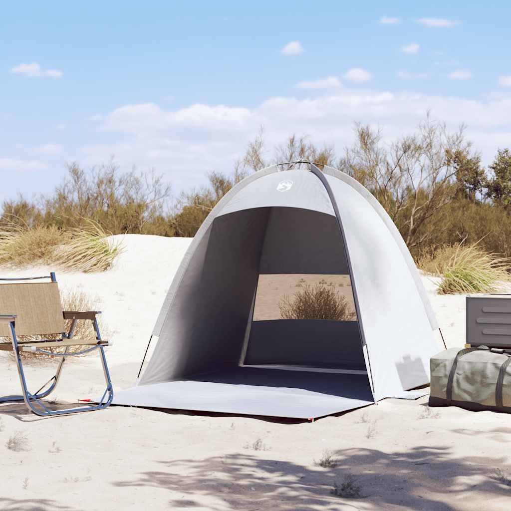 VidaXL tente de plage 3 personnes imperméable gris