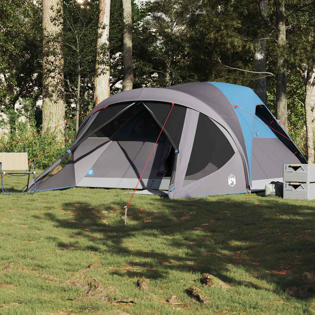 Tente tunnel VidaXL 6 personnes imperméable bleue