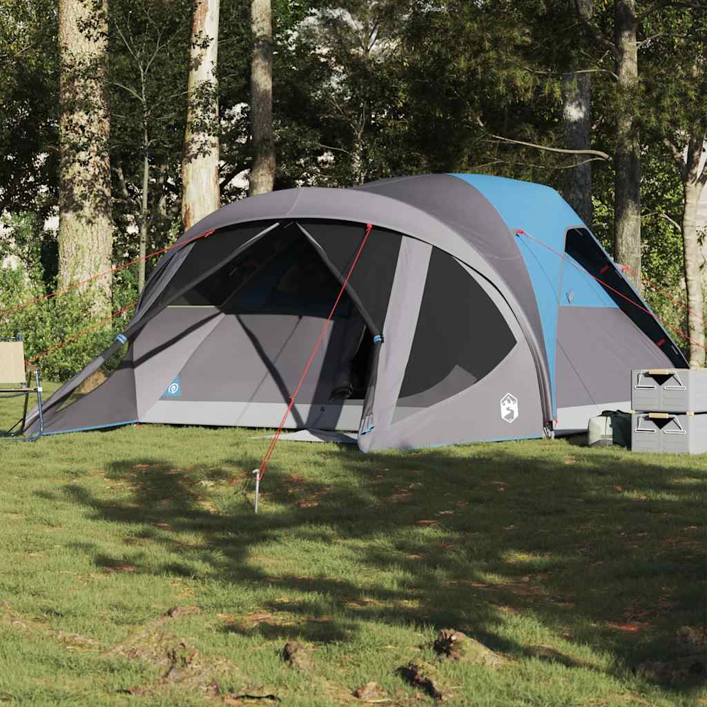 Tente tunnel VidaXL 6 personnes imperméable bleue