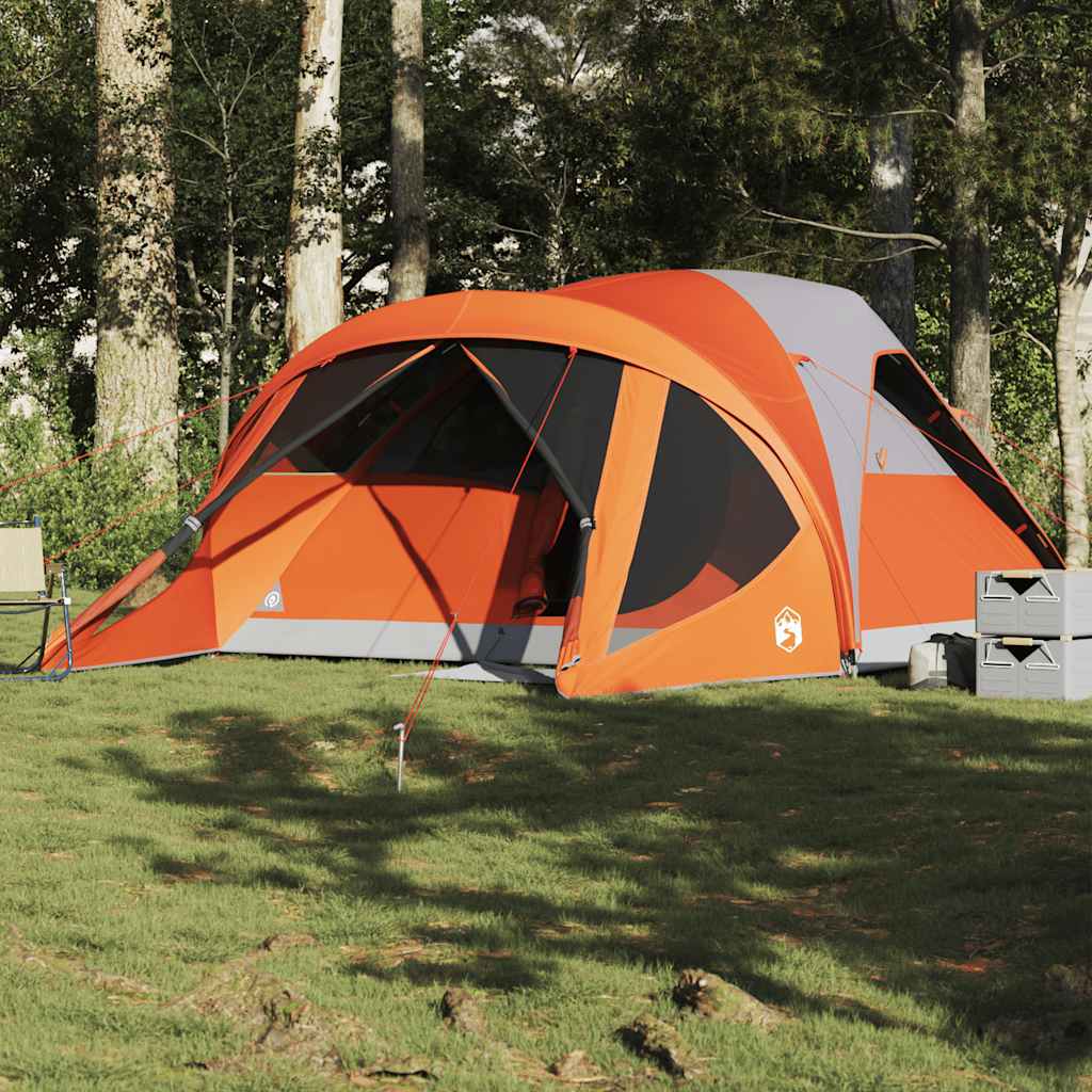 Tente tunnel Vidaxx 6 places imperméable gris et orange