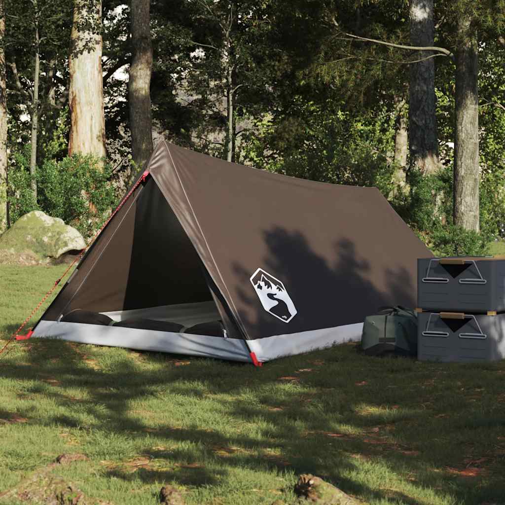 Tente VidaXL 2 personnes imperméable marron