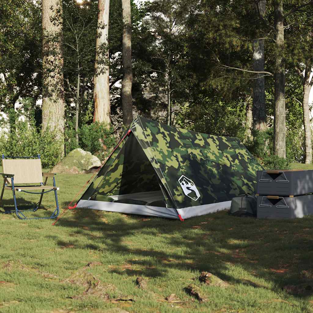 Tente VidaXL camouflage imperméable 2 personnes