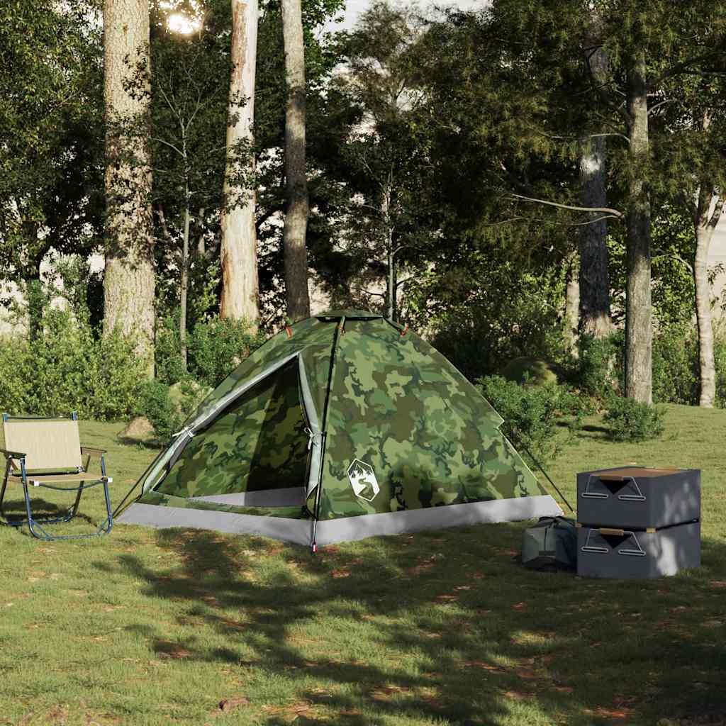 Tente dôme VidaXL camouflage imperméable 2 personnes