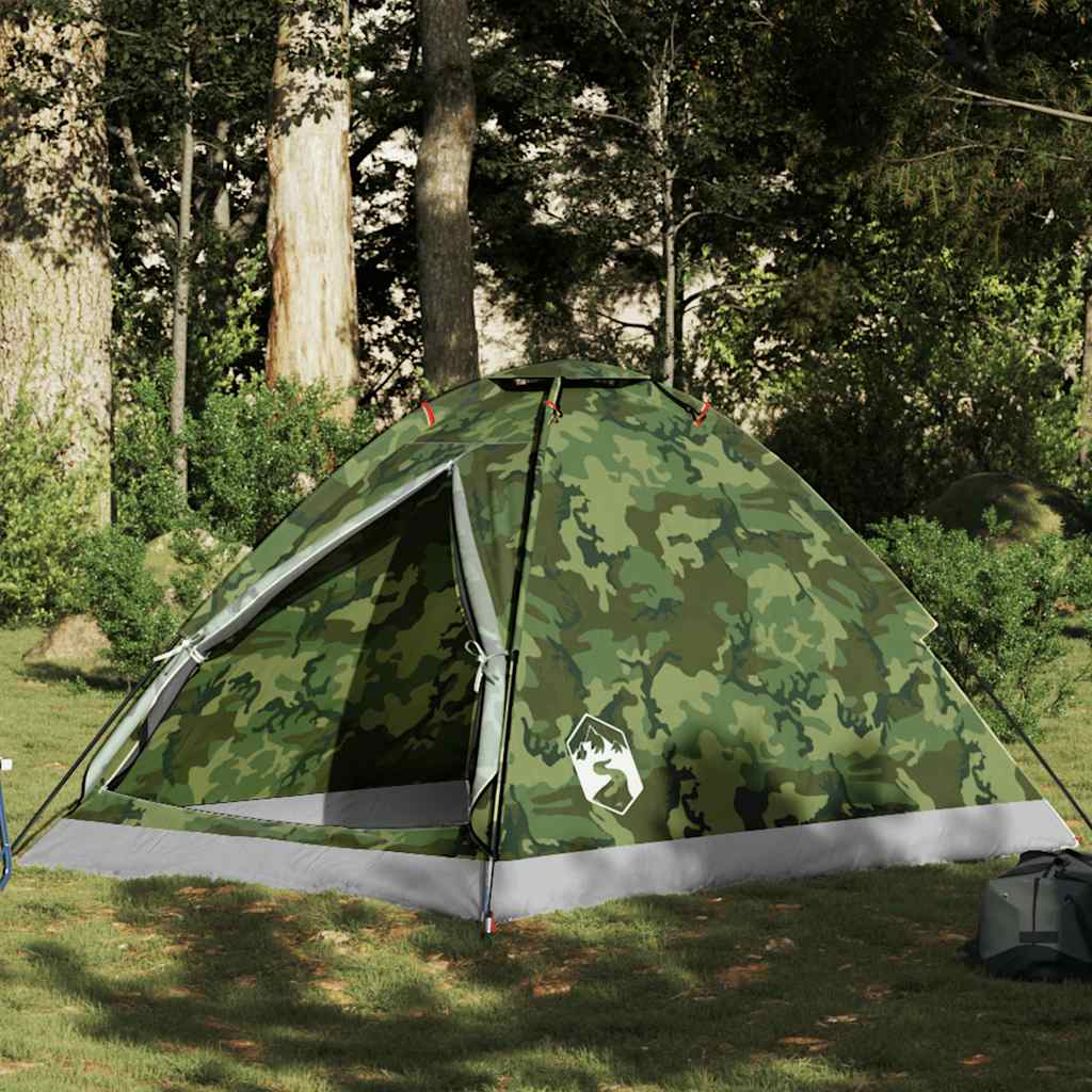 Tente dôme VidaXL camouflage imperméable 2 personnes