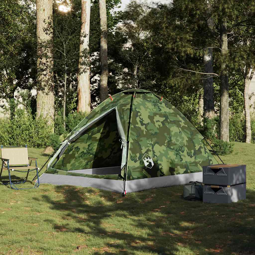 Tente dôme VidaXL camouflage imperméable 4 personnes