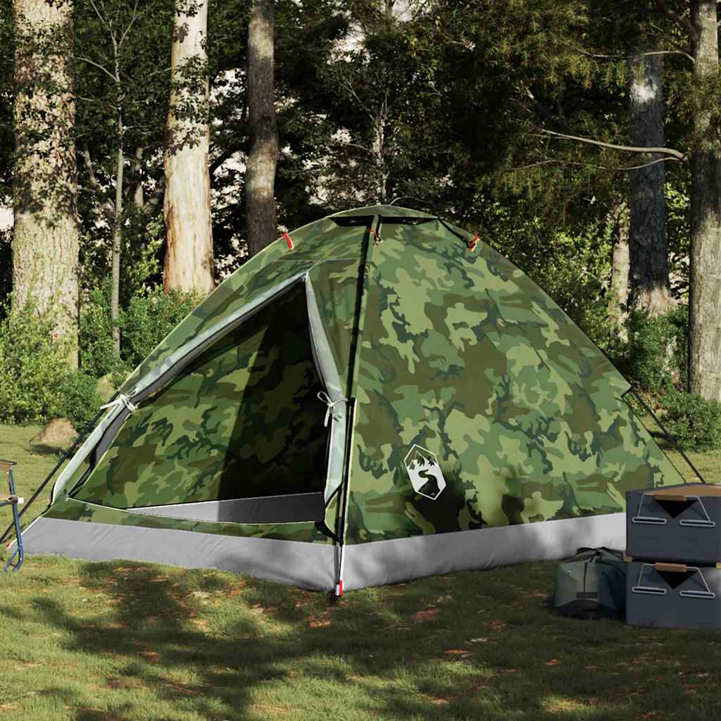Tente dôme VidaXL camouflage imperméable 4 personnes