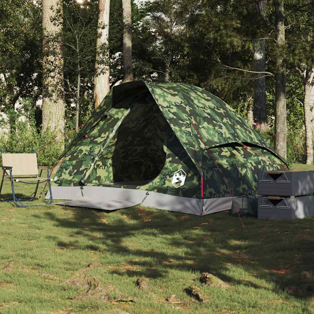 Tente dôme VidaXL camouflage imperméable 2 personnes