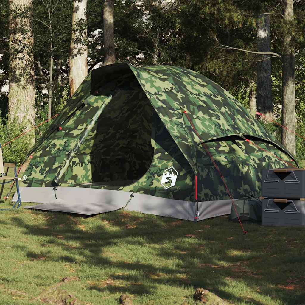 Tente dôme VidaXL camouflage imperméable 2 personnes