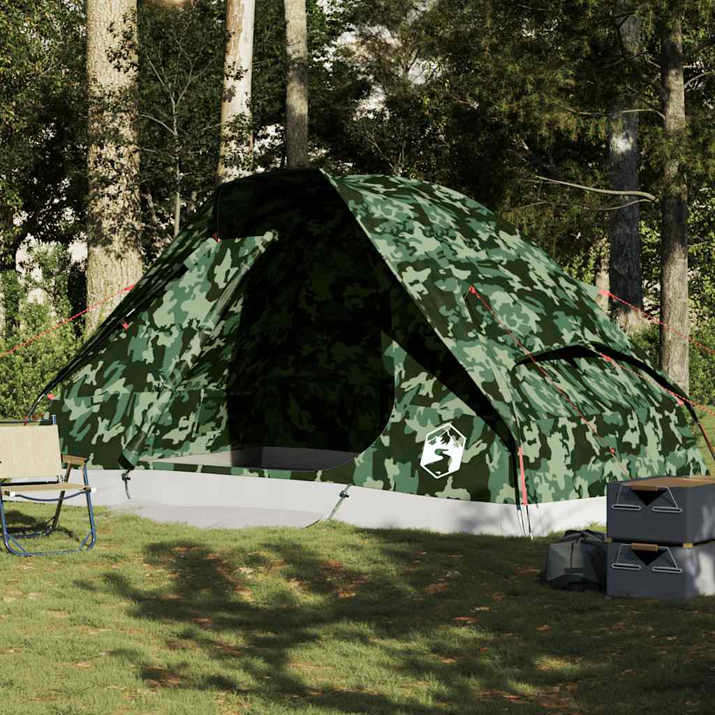 Tente dôme VidaXL camouflage imperméable 6 personnes