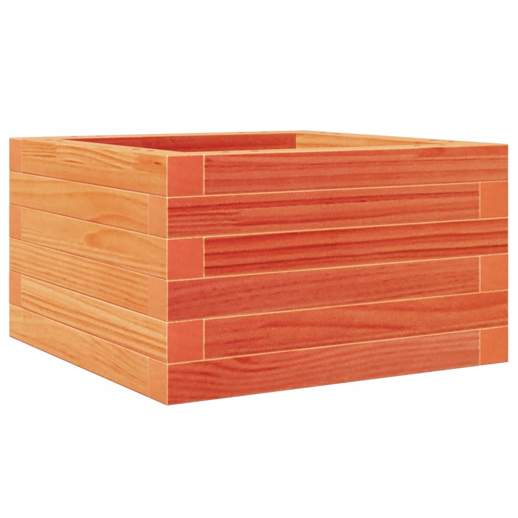Vidaxx jardinière 40x40x23 cm bois de pin massif, marron lavé