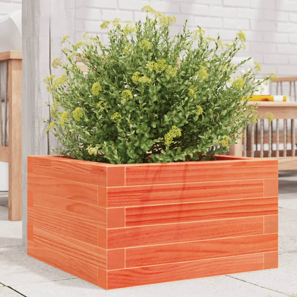 Vidaxx jardinière 40x40x23 cm bois de pin massif, marron lavé