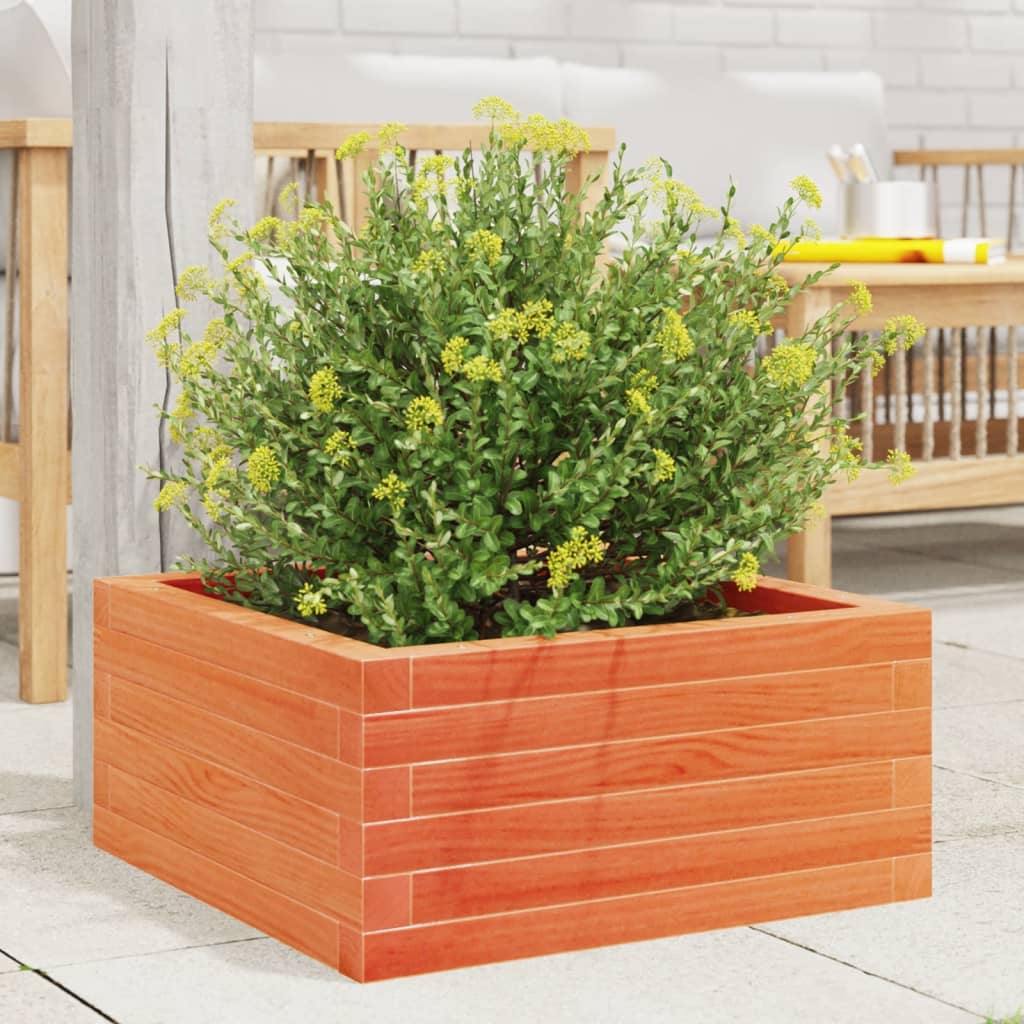 Vidaxx jardinière 60x60x23 cm bois de pin massif, marron lavé