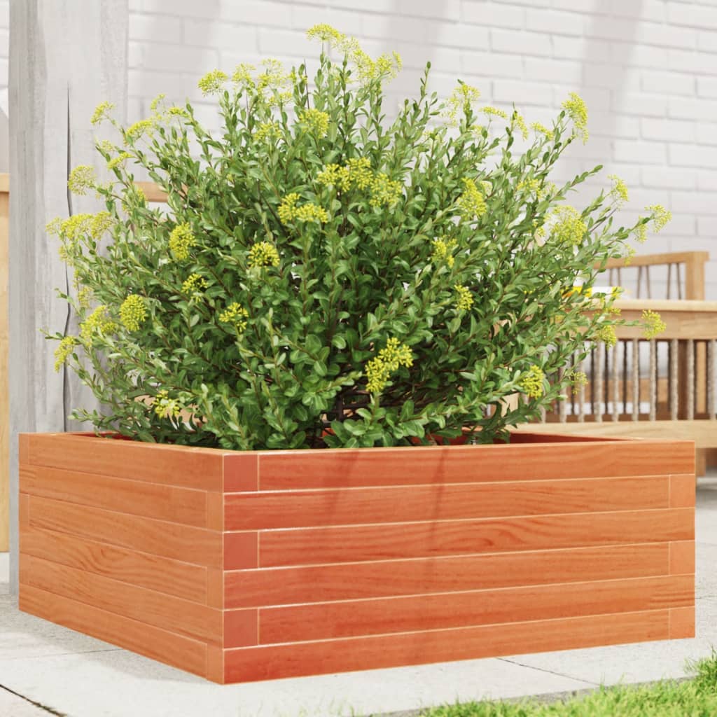 Vidaxx jardinière 60x60x23 cm bois de pin massif, marron lavé