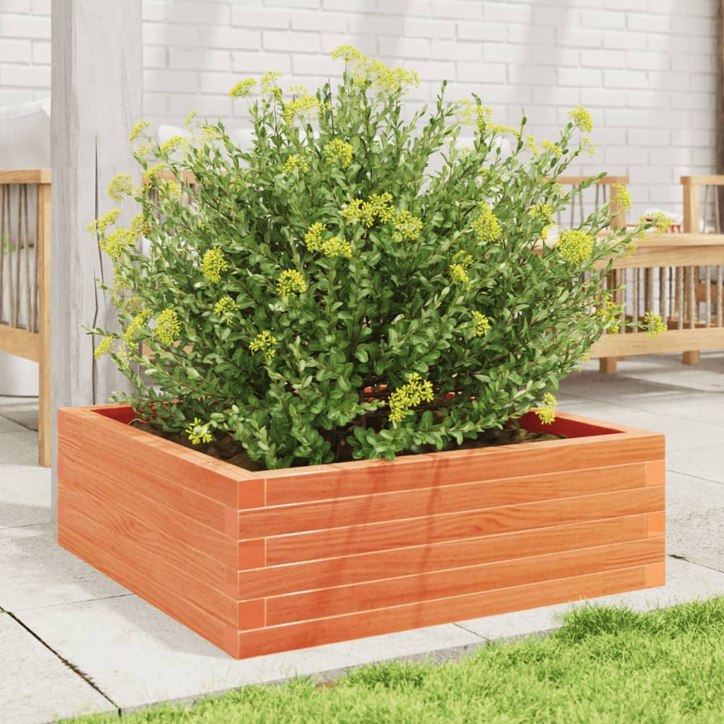 Vidaxx jardinière 70x70x23 cm bois de pin massif, marron lavé