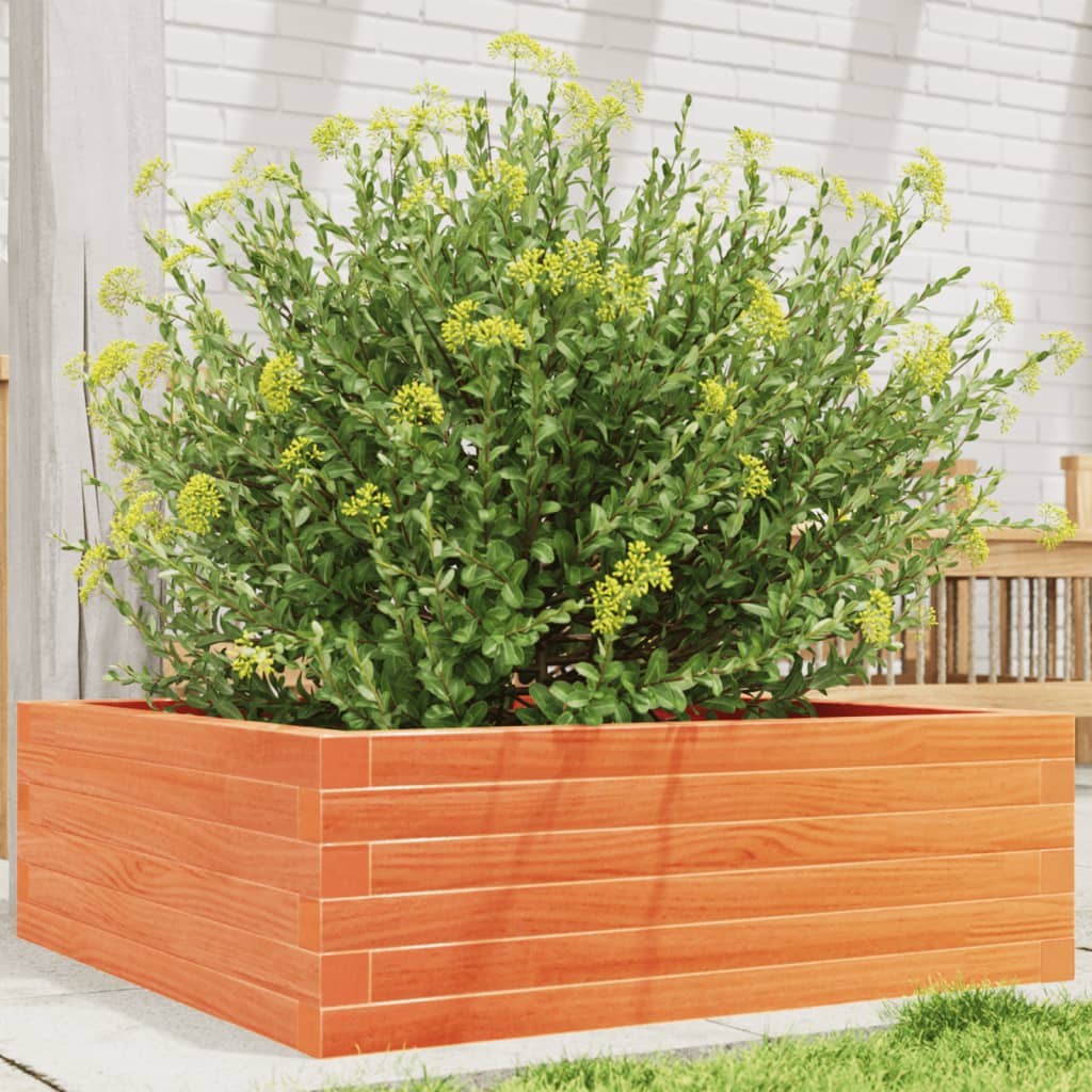 Vidaxx jardinière 70x70x23 cm bois de pin massif, marron lavé