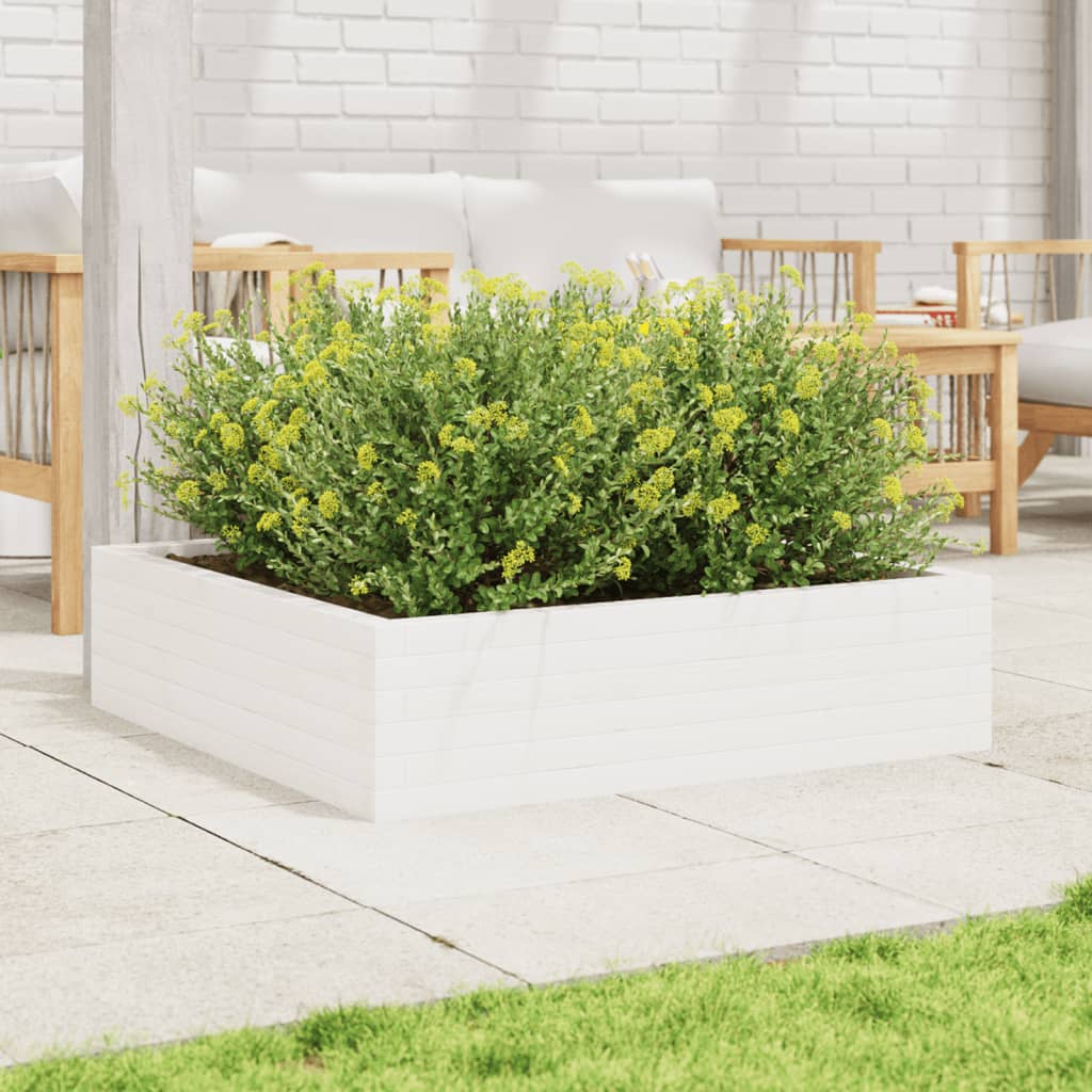 Vidaxx jardinière 90x90x23 cm bois de pin massif blanc