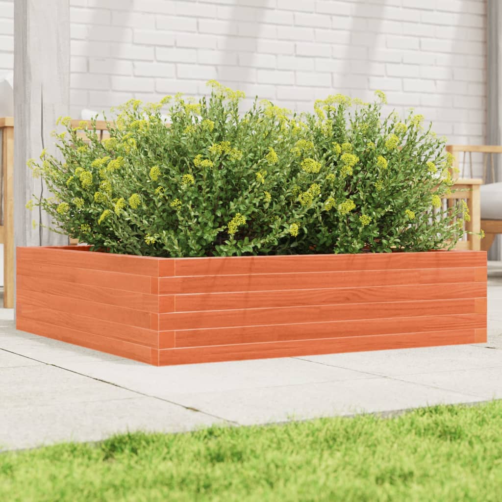 Vidaxx jardinière 90x90x23 cm bois de pin massif, marron lavé