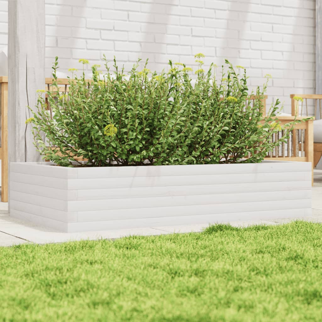 Vidaxx jardinière 110x60x23 cm bois de pin massif blanc