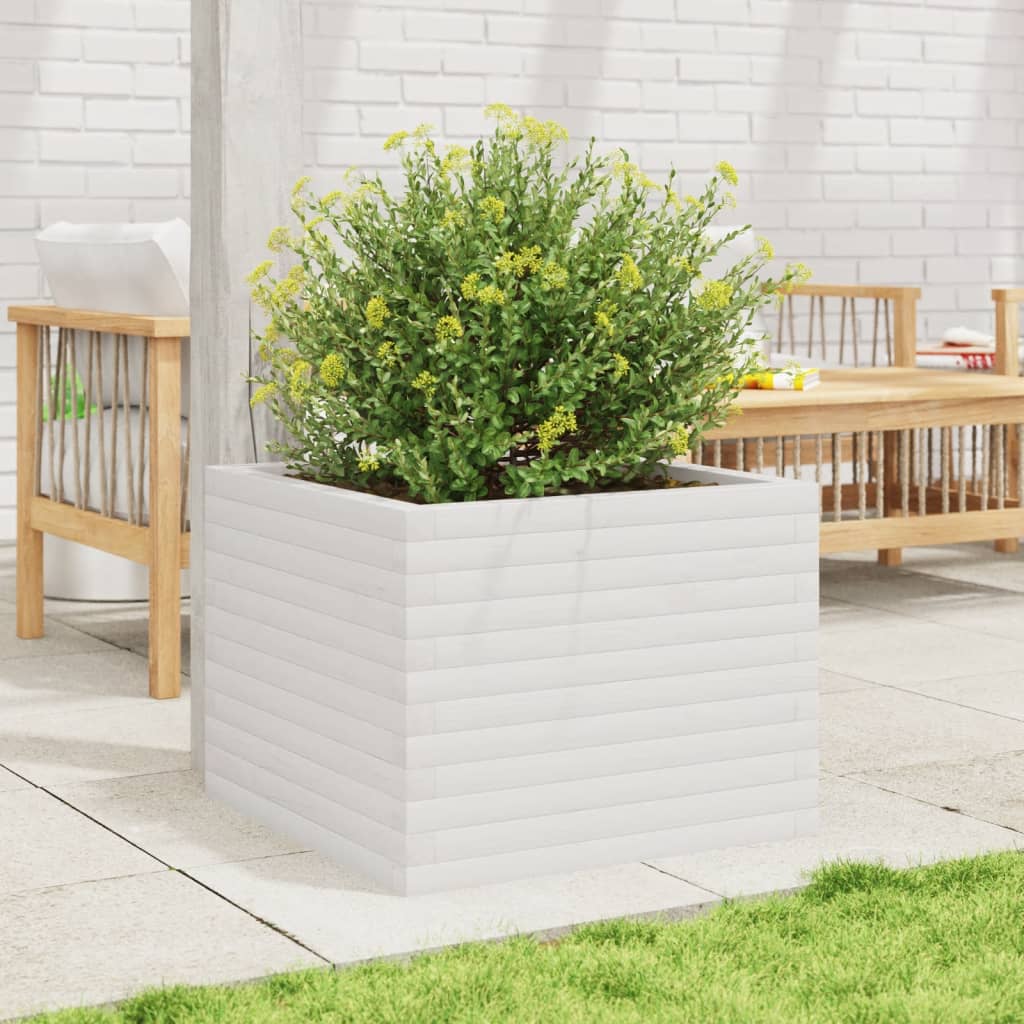 Vidaxx jardinière 60x60x45,5 cm bois de pin massif blanc