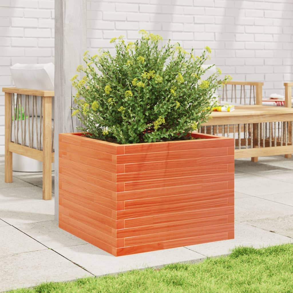 Vidaxx jardinière 60x60x45,5 cm bois de pin massif, marron lavé