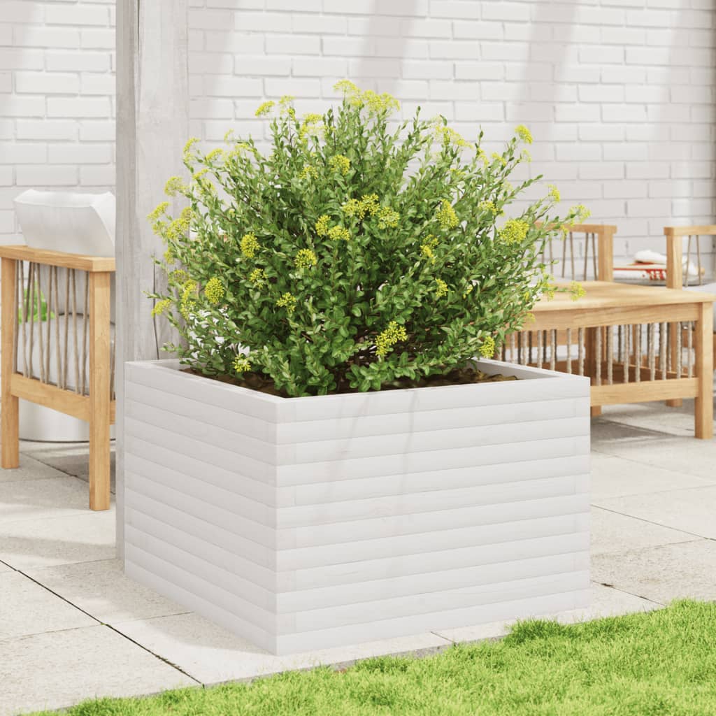 Vidaxx jardinière 70x70x45,5 cm bois de pin massif blanc