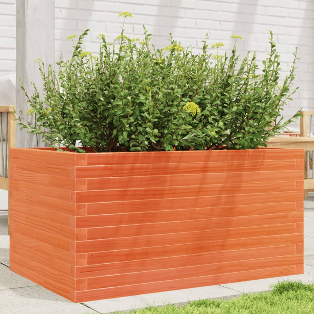 Vidaxx jardinière 90x60x45,5 cm bois de pin massif, marron lavé