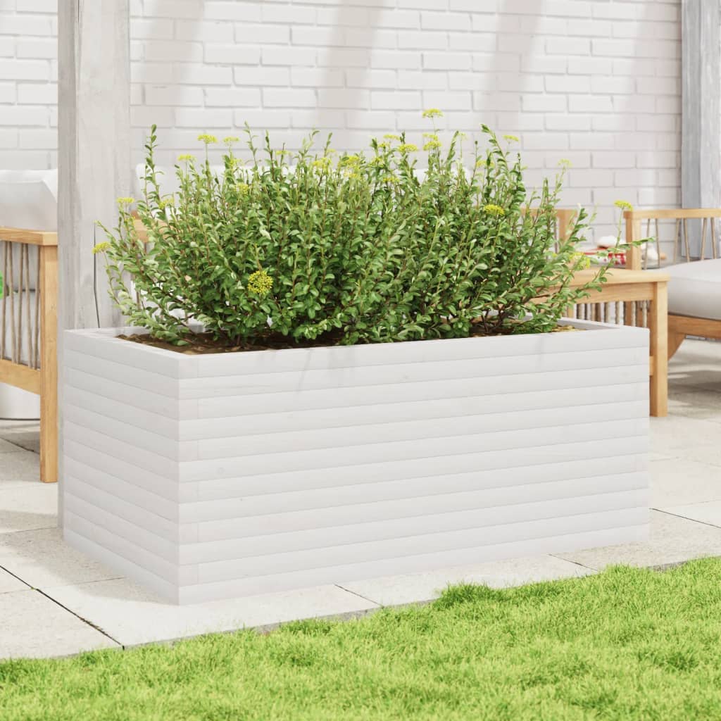 VidaXL Jardinière 110x60x45,5 cm bois de pin massif blanc
