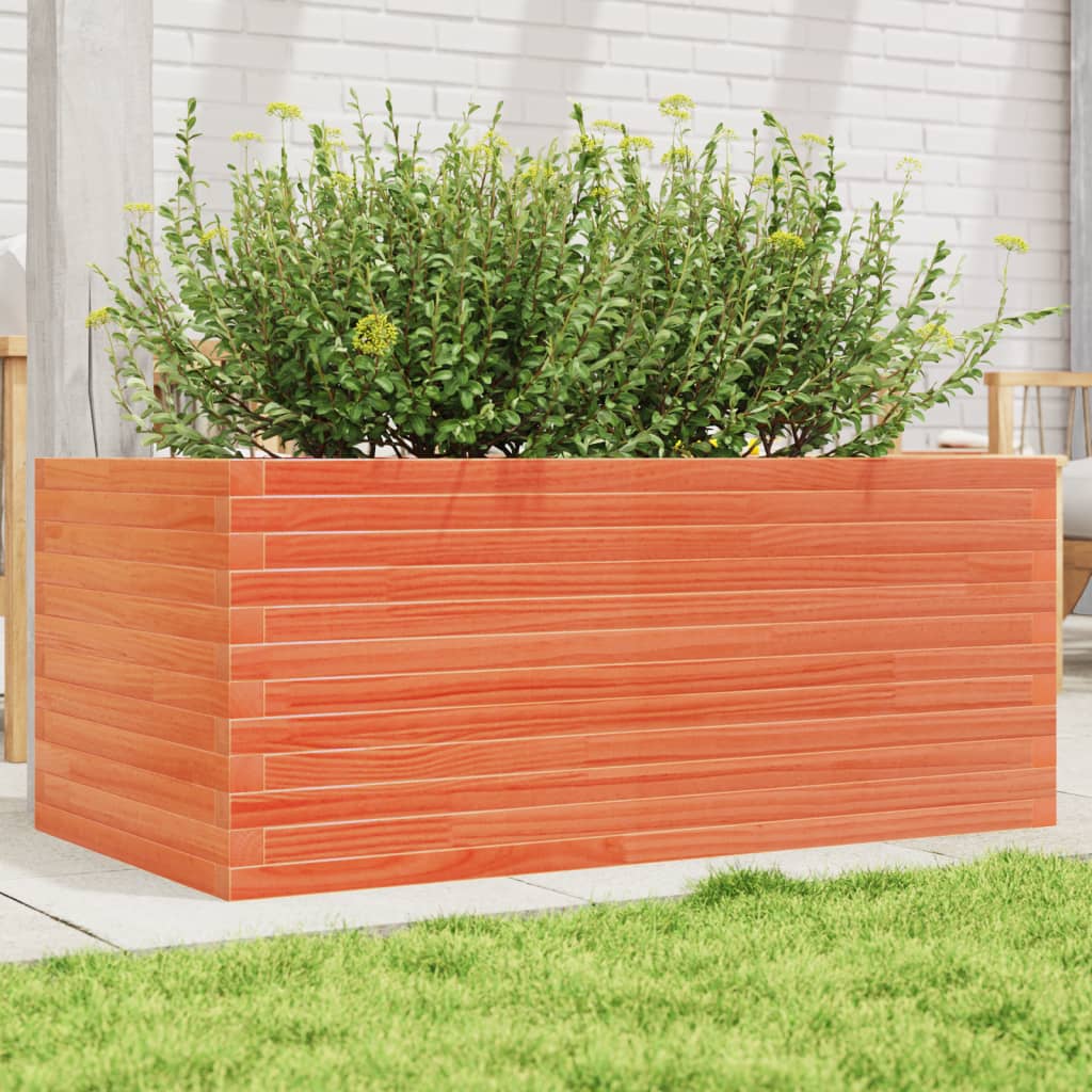 VidaXL Jardinière 110x60x45,5 cm bois de pin massif, marron lavé
