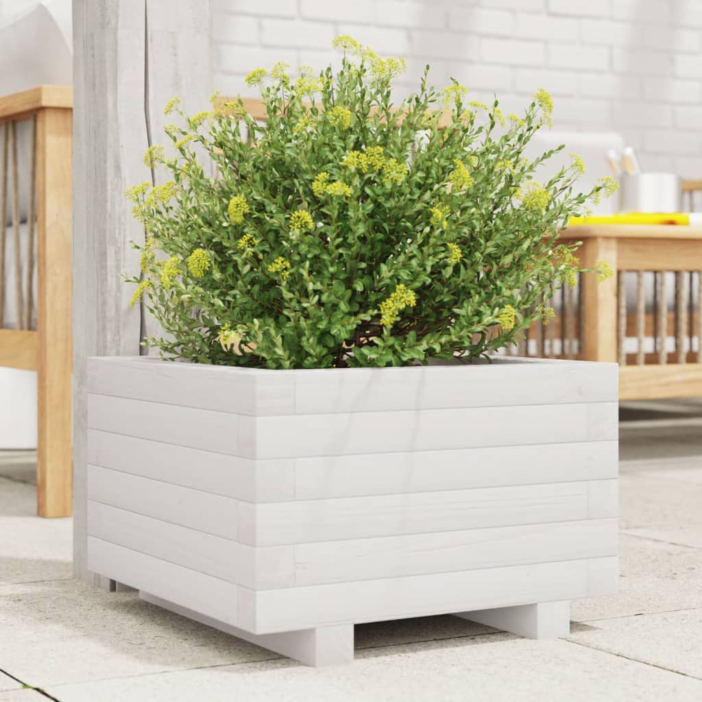 Vidaxx jardinière 40x40x26,5 cm bois de pin massif blanc