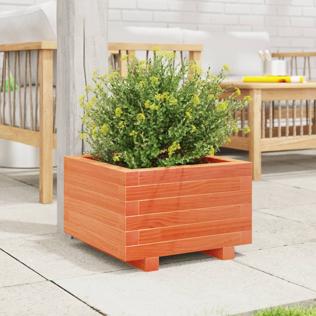 Vidaxx jardinière 40x40x26,5 cm bois de pin massif, marron lavé
