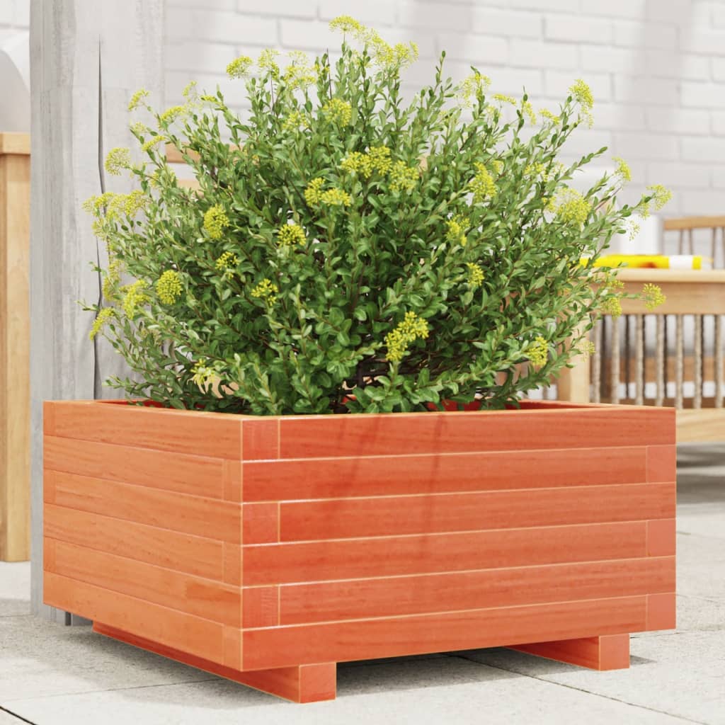 Vidaxx jardinière 50x50x26,5 cm bois de pin massif, marron lavé