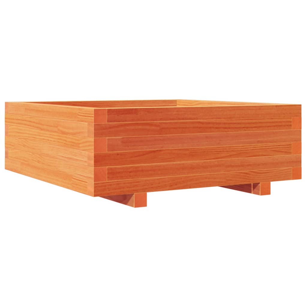 Vidaxx jardinière 70x70x26,5 cm bois de pin massif, marron lavé