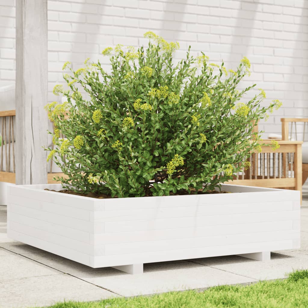 Vidaxx jardinière 90x90x26,5 cm bois de pin massif blanc