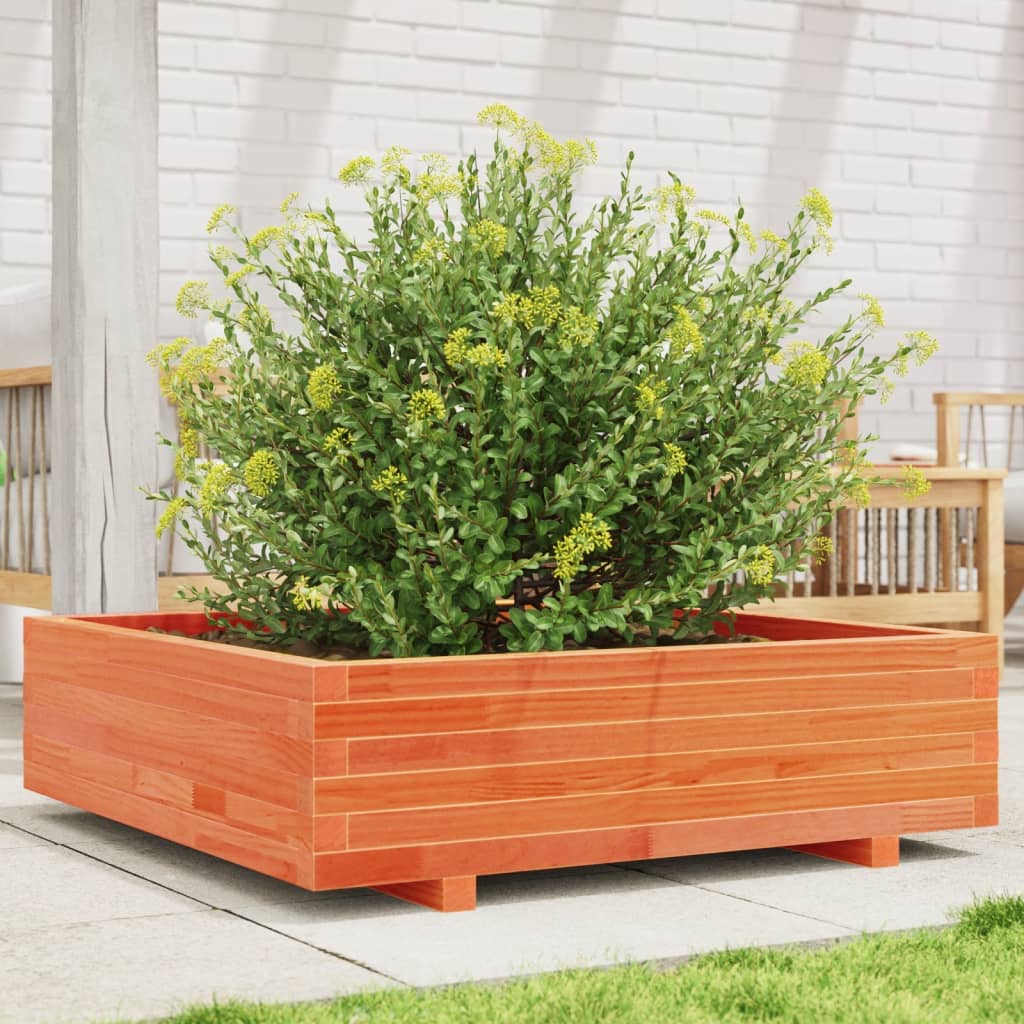 Vidaxx jardinière 90x90x26,5 cm bois de pin massif, marron lavé