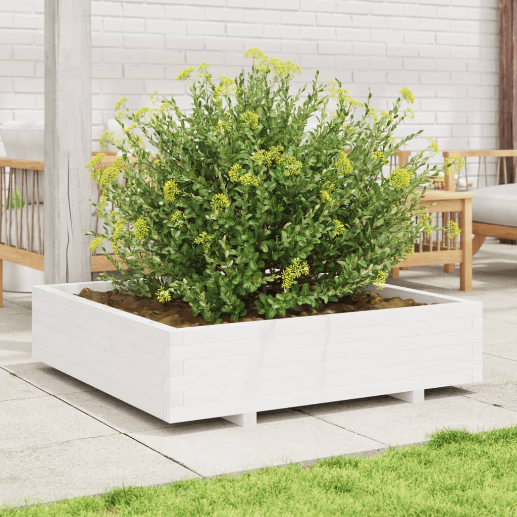 Vidaxx jardinière 100x100x26,5 cm bois de pin massif blanc