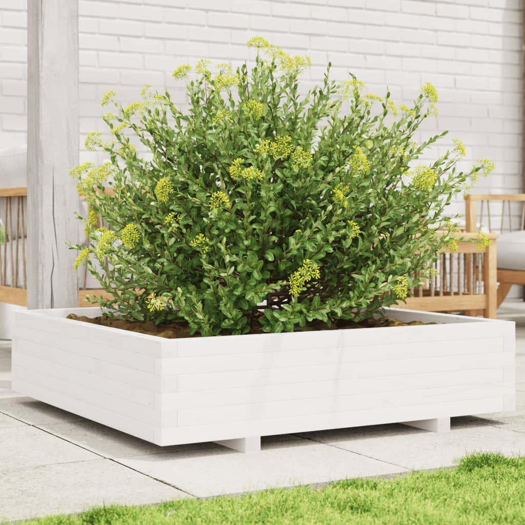 Vidaxx jardinière 100x100x26,5 cm bois de pin massif blanc
