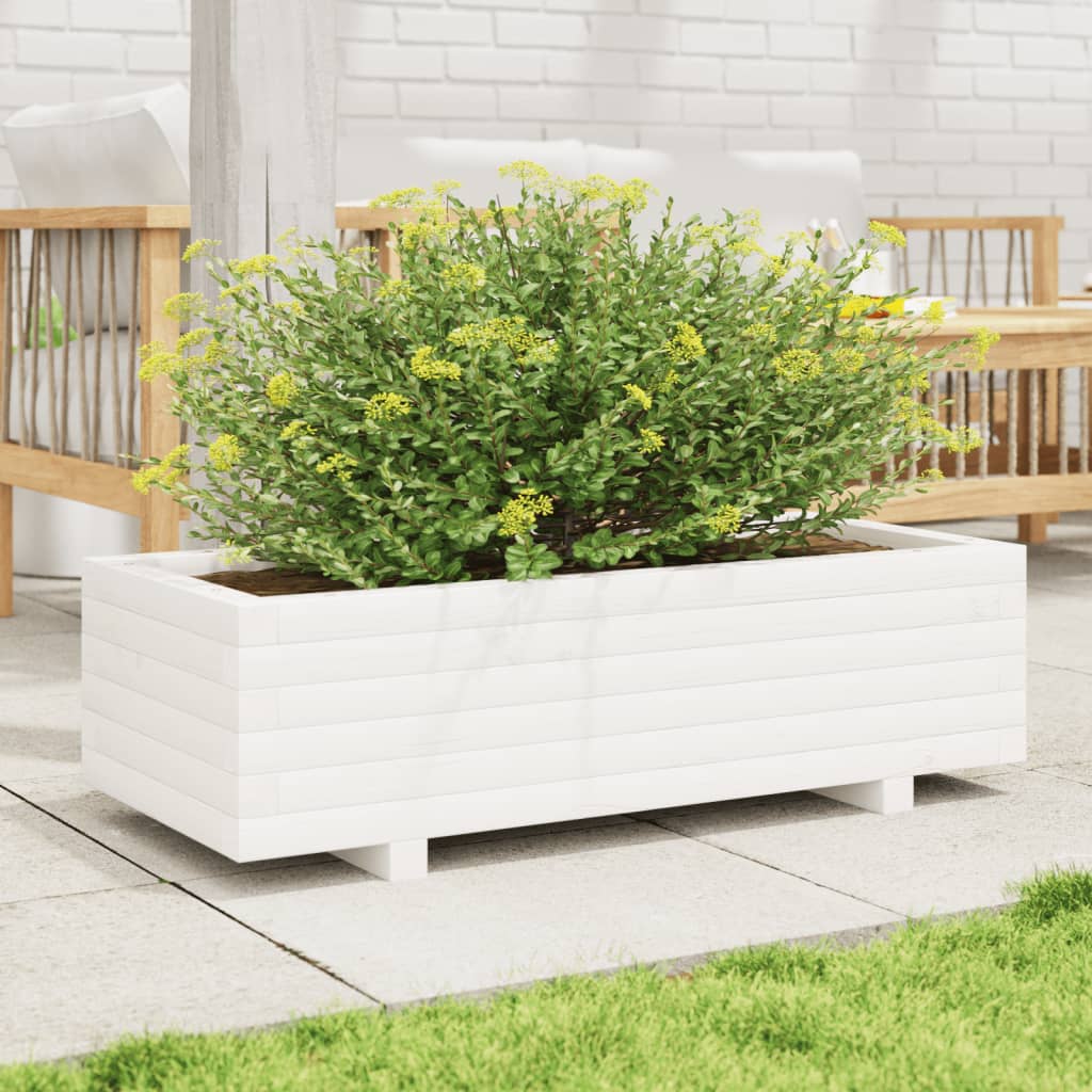 Vidaxx jardinière 90x40x26,5 cm bois de pin massif blanc