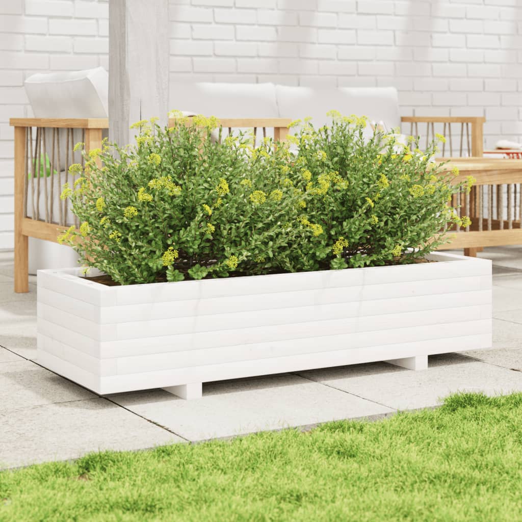 Vidaxx jardinière 110x40x26,5 cm bois de pin massif blanc