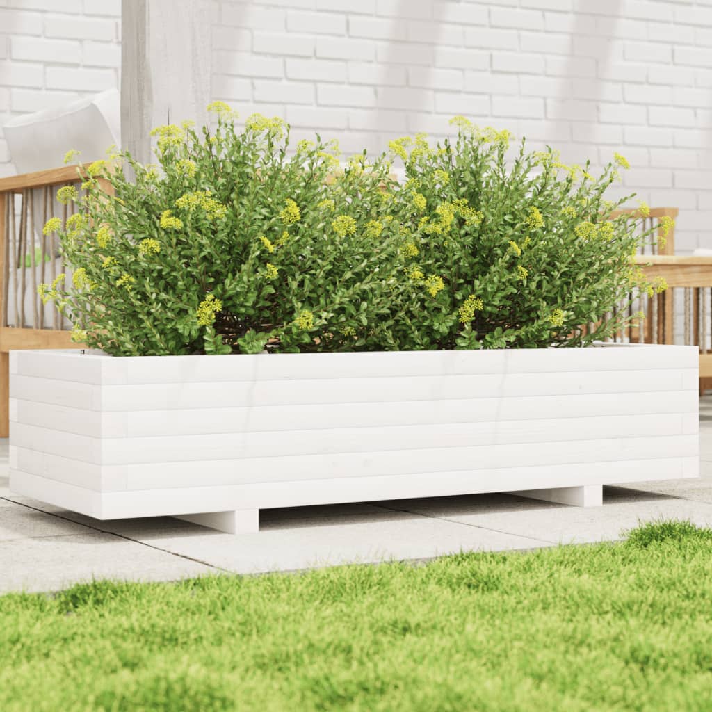 Vidaxx jardinière 110x40x26,5 cm bois de pin massif blanc