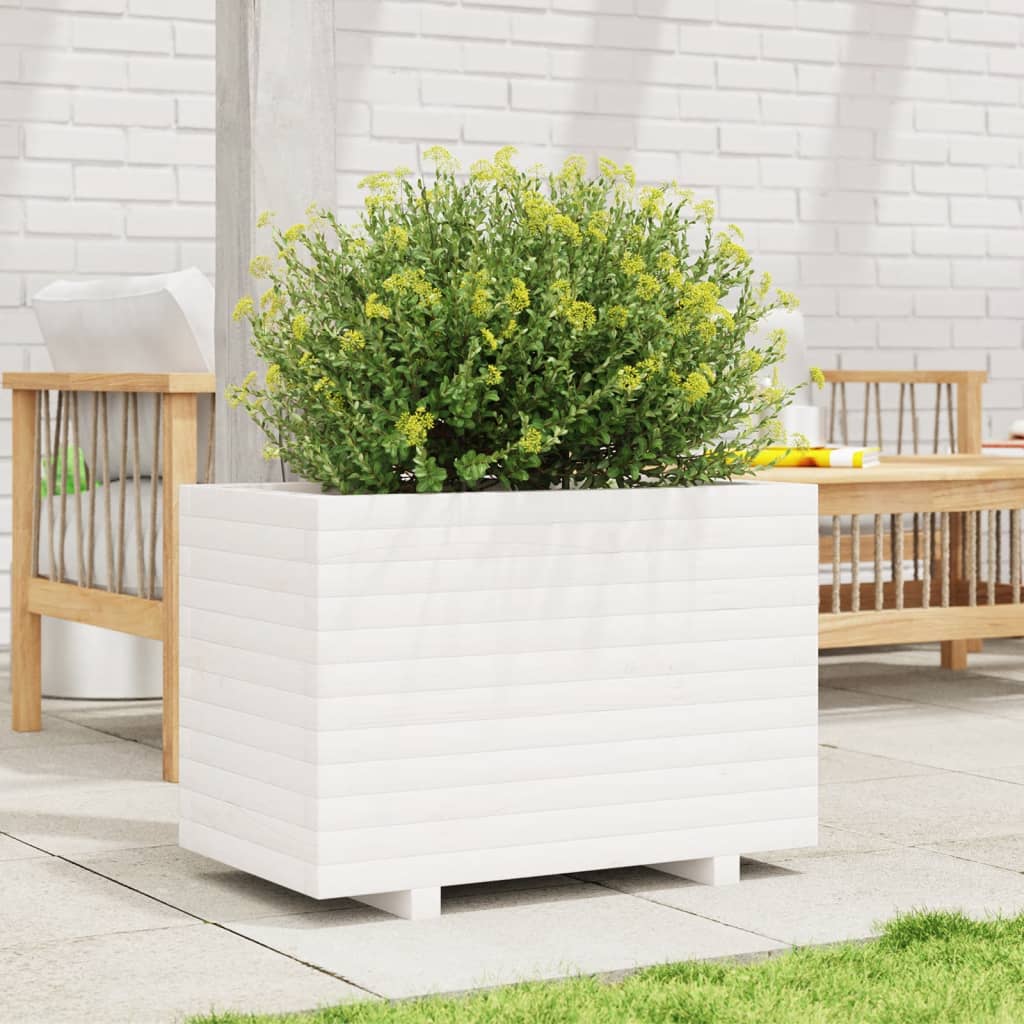 Vidaxx jardinière 70x40x49,5 cm bois de pin massif blanc