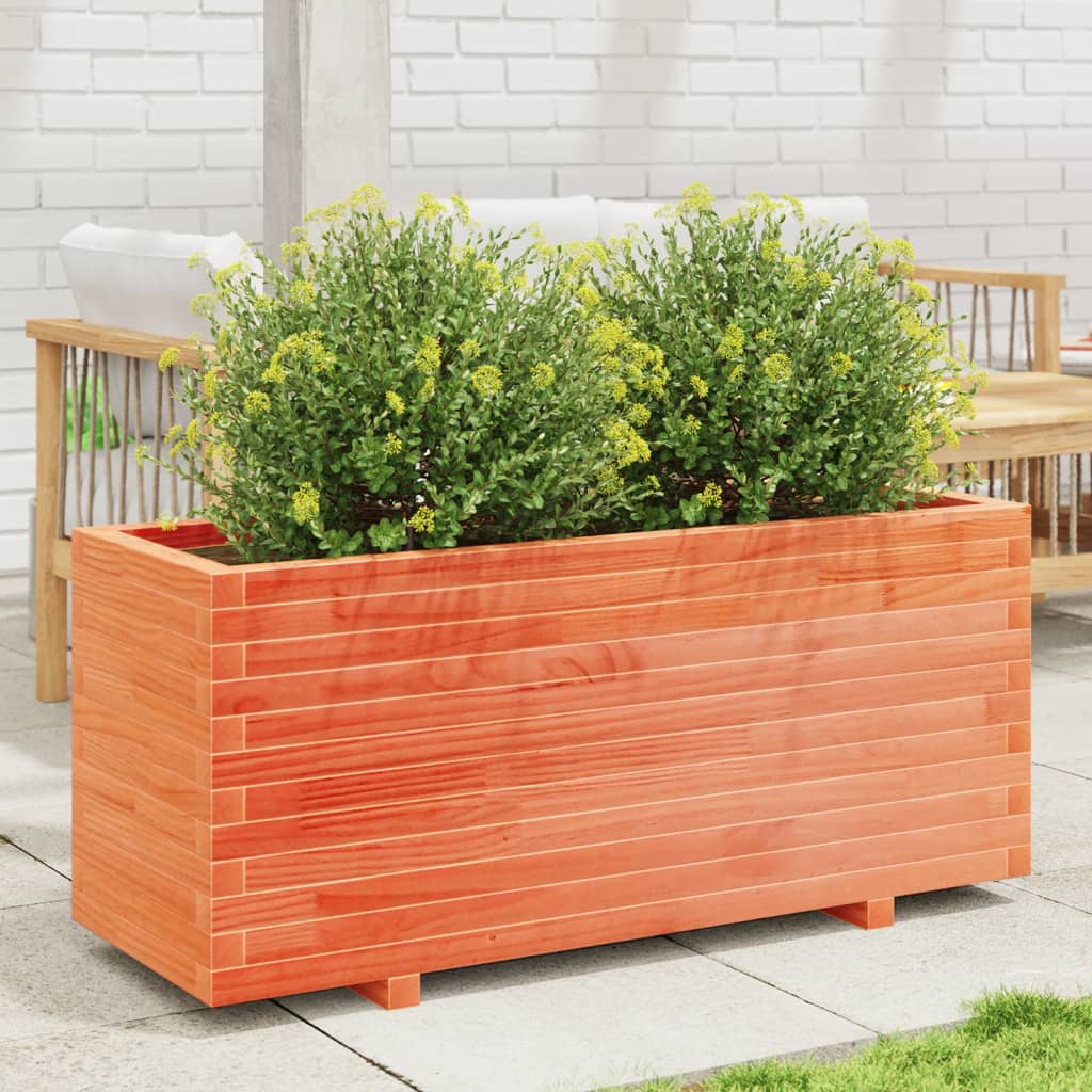 Vidaxx jardinière 110x40x49,5 cm bois de pin massif, marron lavé